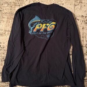 PFG Men's Navy Long Sleeve Shirt